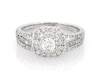 Thumbnail Image 1 of Previously Owned Round-Cut Diamond Double Halo Bridal Set 7/8 ct tw 14K White Gold Size 6