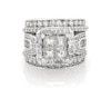 Thumbnail Image 1 of Previously Owned Princess-Cut Quad Diamond Halo Bridal Set 2-7/8 ct tw 14K White Gold Size 5.75