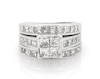 Thumbnail Image 1 of Previously Owned Princess-Cut Quad Diamond Bridal Set 3-3/8 ct tw 14K White Gold Size 7.25