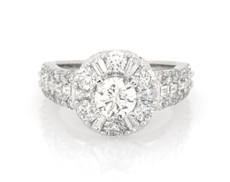 Previously Owned Round-Cut Diamond Halo Engagement Ring 2-3/8 ct tw 14K White Gold Size 7