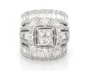 Thumbnail Image 1 of Previously Owned Princess-Cut Quad Diamond Bridal Set 3-7/8 ct tw 14K White Gold Size 5