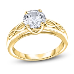 Diamond Solitaire Infinity Engagement Ring 1/4 ct tw Round 14K Yellow Gold (I2/I)