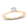 Thumbnail Image 1 of Diamond Cathedral Solitaire Engagement Ring 1/4 ct tw Round 14K Yellow Gold (I2/I)