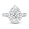 Thumbnail Image 3 of Diamond Double Halo Engagement Ring 1-1/2 ct tw Pear/Round 14K White Gold