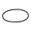 Thumbnail Image 1 of Marco Dal Maso Men's Thin Brown Leather Bracelet Sterling Silver 8&quot;