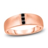 Thumbnail Image 1 of Men's Black Diamond Anniversary Ring 1/4 ct tw Princess 14K Rose Gold