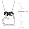 Thumbnail Image 2 of Black Diamond Heart Necklace 1/20 ct tw Round Sterling Silver 18"