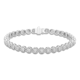 Diamond Tennis Bracelet 1/4 ct tw Round Sterling Silver 7"