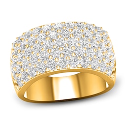 Lab-Created Diamond Pave Ring 3 ct tw Round 14K Yellow Gold