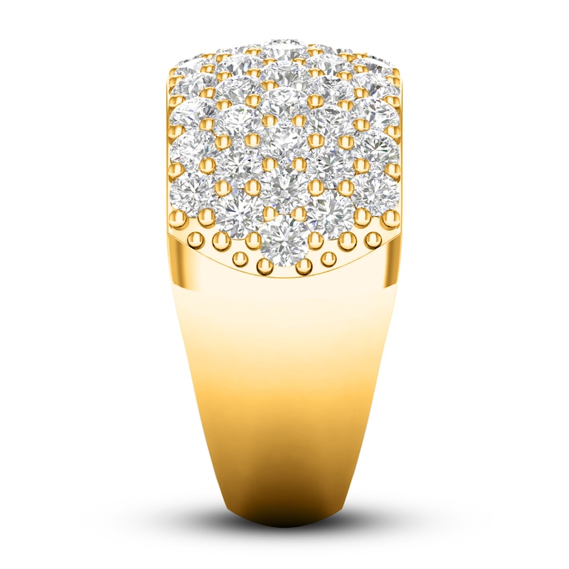 Lab-Created Diamond Pave Ring 3 ct tw Round 14K Yellow Gold