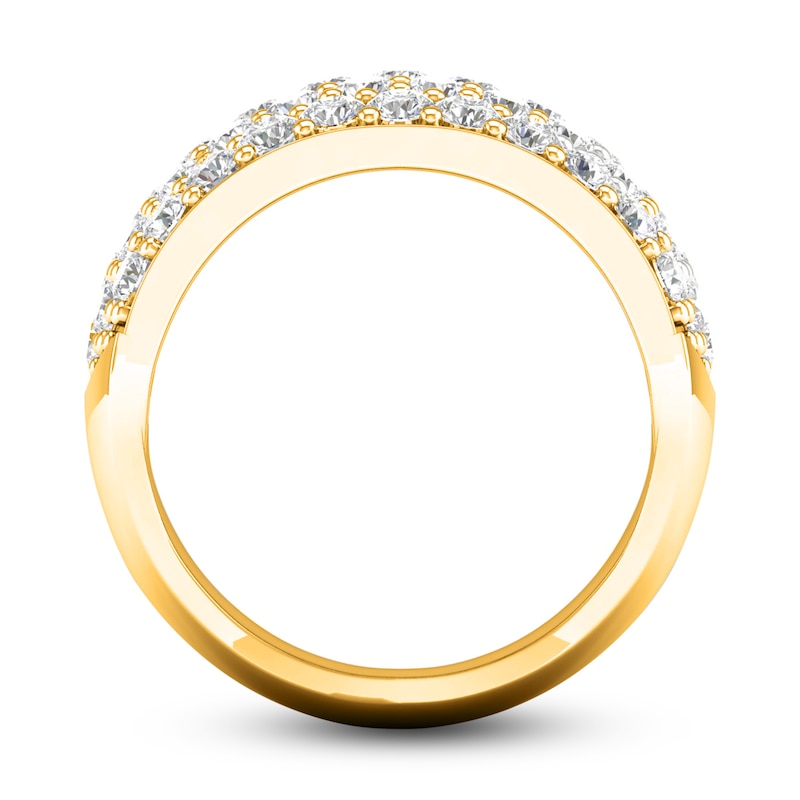 Lab-Created Diamond Pave Ring 3 ct tw Round 14K Yellow Gold