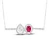 Thumbnail Image 1 of Lab-Created Ruby & White Lab-Created Sapphire Pendant Necklace 10K White Gold