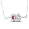 Thumbnail Image 2 of Lab-Created Ruby & White Lab-Created Sapphire Pendant Necklace 10K White Gold