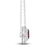 Thumbnail Image 3 of Lab-Created Ruby & White Lab-Created Sapphire Pendant Necklace 10K White Gold