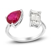 Thumbnail Image 0 of Lab-Created Ruby & White Lab-Created Sapphire Ring 10K White Gold