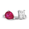 Thumbnail Image 1 of Lab-Created Ruby & White Lab-Created Sapphire Ring 10K White Gold