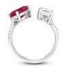 Thumbnail Image 2 of Lab-Created Ruby & White Lab-Created Sapphire Ring 10K White Gold