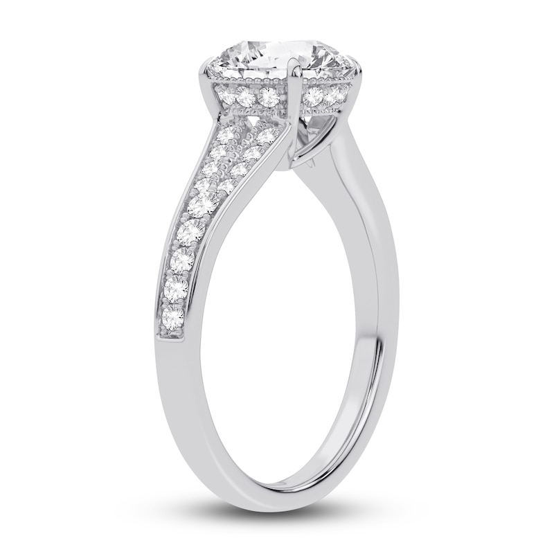 Main Image 2 of Lab-Created Diamond Engagement Ring 2-1/3 ct tw Round 14K White Gold