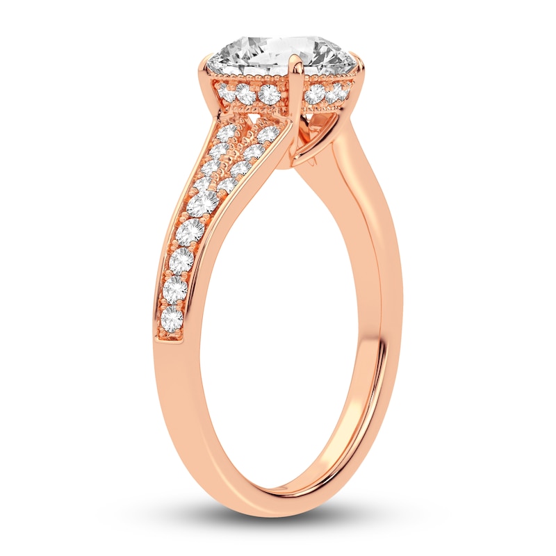 Main Image 2 of Lab-Created Diamond Engagement Ring 2-1/3 ct tw Round 14K Rose Gold