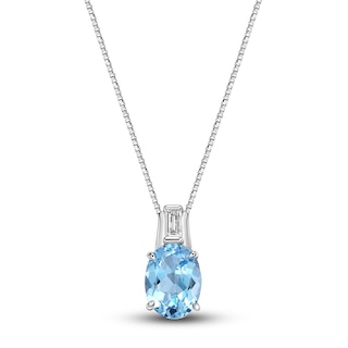 UNIQUE - Silver Blue Topaz Necklet - Wotagem