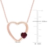 Thumbnail Image 2 of Natural Garnet Heart Pendant Necklace 10K Rose Gold 17"