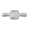 Thumbnail Image 3 of Diamond Halo Engagement Ring 1-1/6 ct tw Princess/Round 14K White Gold