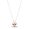 Thumbnail Image 1 of Children's Natural Amethyst & Natural White Topaz Butterfly Necklace 14K Yellow Gold  13&quot;