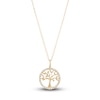 Thumbnail Image 1 of Children's Diamond Family Tree Necklace 1/10 ct tw Round 14K Yellow Gold 13&quot;