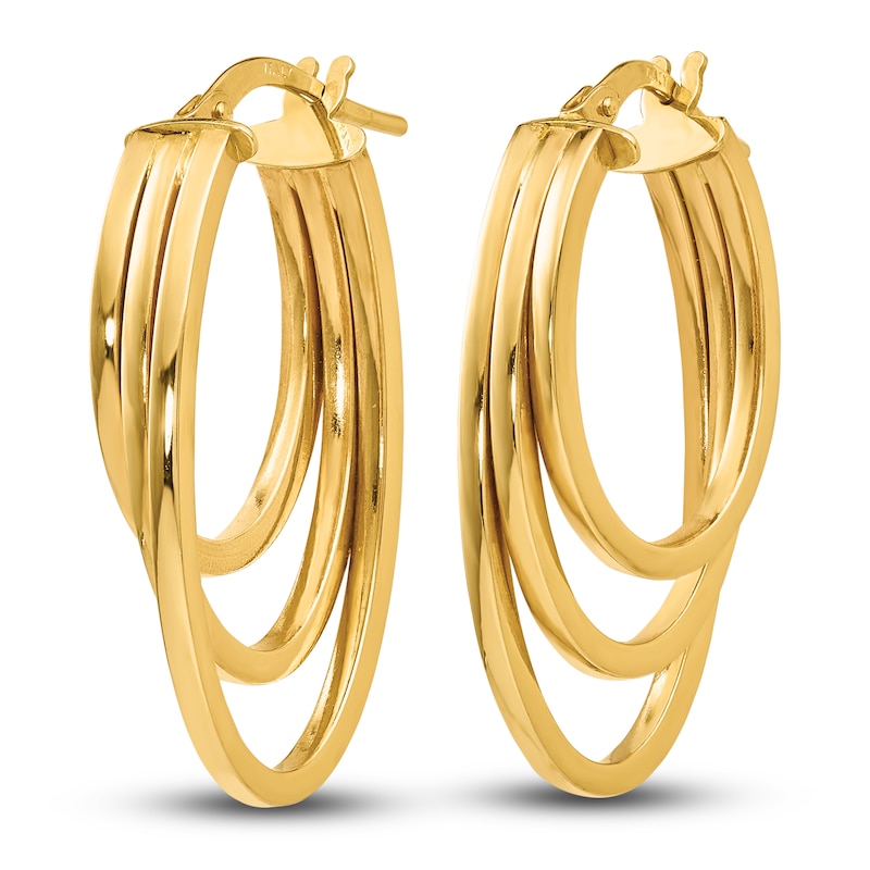 Main Image 2 of High-Polish Hoop Earrings 14K Yellow Gold