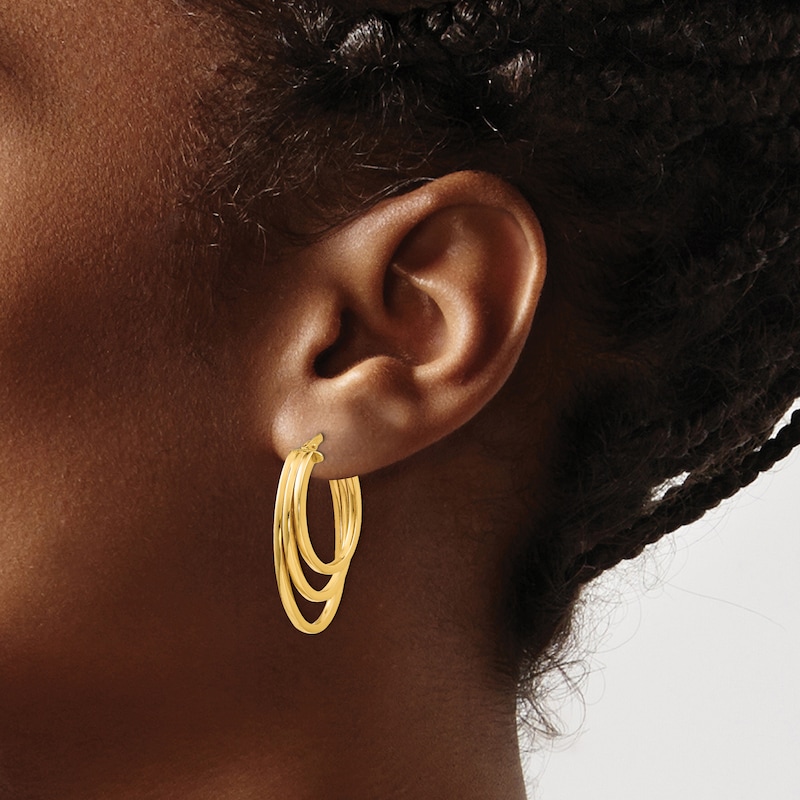 Main Image 3 of High-Polish Hoop Earrings 14K Yellow Gold