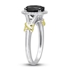 Thumbnail Image 2 of Y-Knot Black Diamond Ring 2-1/8 ct tw Oval/Round 14K Two-Tone Gold