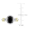 Thumbnail Image 4 of Y-Knot Black Diamond Ring 2-1/8 ct tw Oval/Round 14K Two-Tone Gold