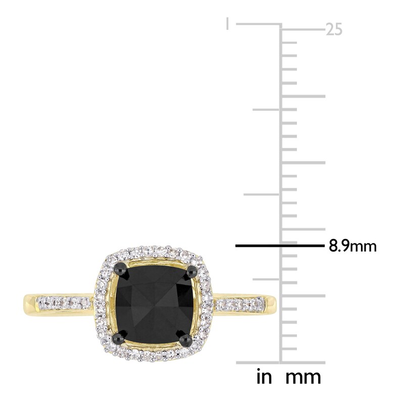 Black Diamond Engagement Ring 1-1/5 ct tw Round 14K Rose Gold