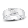 Thumbnail Image 1 of Men's Diamond Wedding Band 3/8 ct tw Princess 14K White Gold