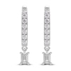 Thumbnail Image 1 of Diamond Drop Earrings 1/2 ct tw Emerald/Round 14K White Gold