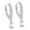 Thumbnail Image 2 of Diamond Drop Earrings 1/2 ct tw Emerald/Round 14K White Gold