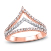 Thumbnail Image 1 of Diamond Double Chevron Ring 5/8 ct tw Round 14K Two-Tone Gold