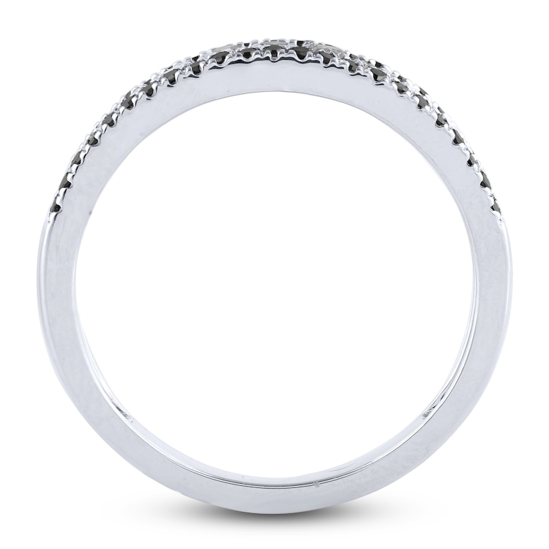 Main Image 2 of Black & White Diamond Anniversary Band 1/2 ct tw Round 14K White Gold