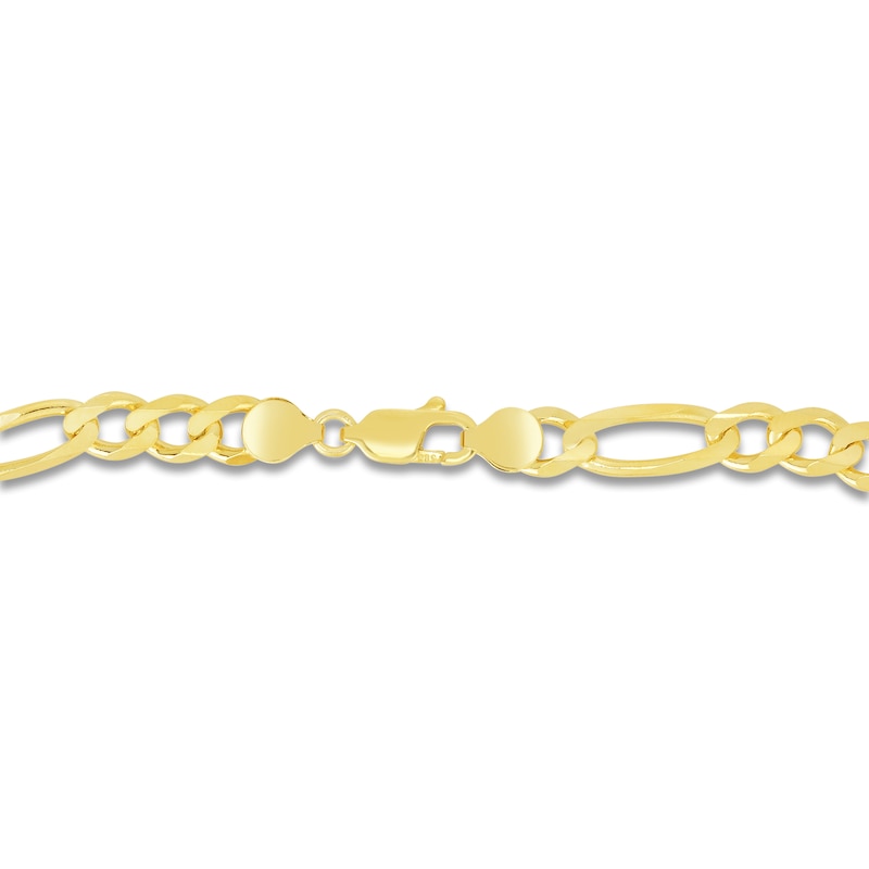 Main Image 2 of Men's Solid Figaro Chain Necklace 14K Yellow Gold 24&quot; 7.0mm