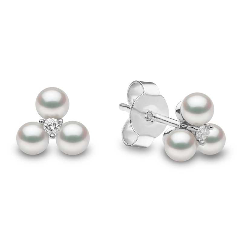 Main Image 3 of Yoko London Freshwater Cultured Pearl Earrings Diamond Accents 18K White Gold