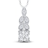 Thumbnail Image 1 of Marquise & Round Diamond Pendant Necklace 5/8 ct tw 14K White Gold