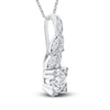 Thumbnail Image 2 of Marquise & Round Diamond Pendant Necklace 5/8 ct tw 14K White Gold