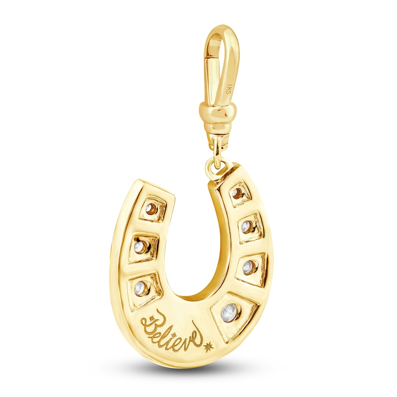 Main Image 2 of Charm'd by Lulu Frost Diamond Lucky Seven Horseshoe Charm 1/2 ct tw Diamonds 10K Yellow Gold