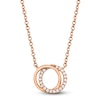 Thumbnail Image 1 of Shy Creation Diamond Overlapping Circles Necklace 1/20 ct tw 14K Rose Gold 18&quot; SC55009639