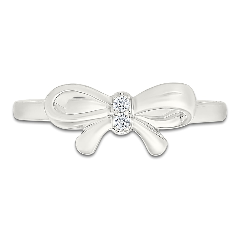 Main Image 3 of Diamond Accent Bow Ring Sterling Silver