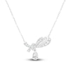 Thumbnail Image 1 of Pear-Shaped Lab-Created Diamond Drop Bow Necklace 1-1/2 ct tw 14K White Gold