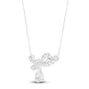 Thumbnail Image 2 of Pear-Shaped Lab-Created Diamond Drop Bow Necklace 1-1/2 ct tw 14K White Gold