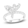 Thumbnail Image 1 of Pear-Shaped Lab-Created Diamond Bow Ring 1-1/4 ct tw 14K White Gold