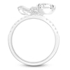 Thumbnail Image 3 of Pear-Shaped Lab-Created Diamond Bow Ring 1-1/4 ct tw 14K White Gold