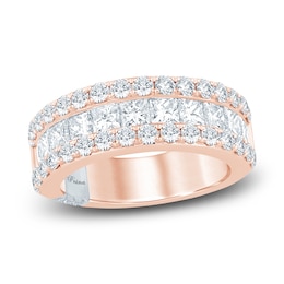 Pnina Tornai Couture Princess & Round-Cut Diamond Anniversary Ring 3 ct tw 18K Rose Gold